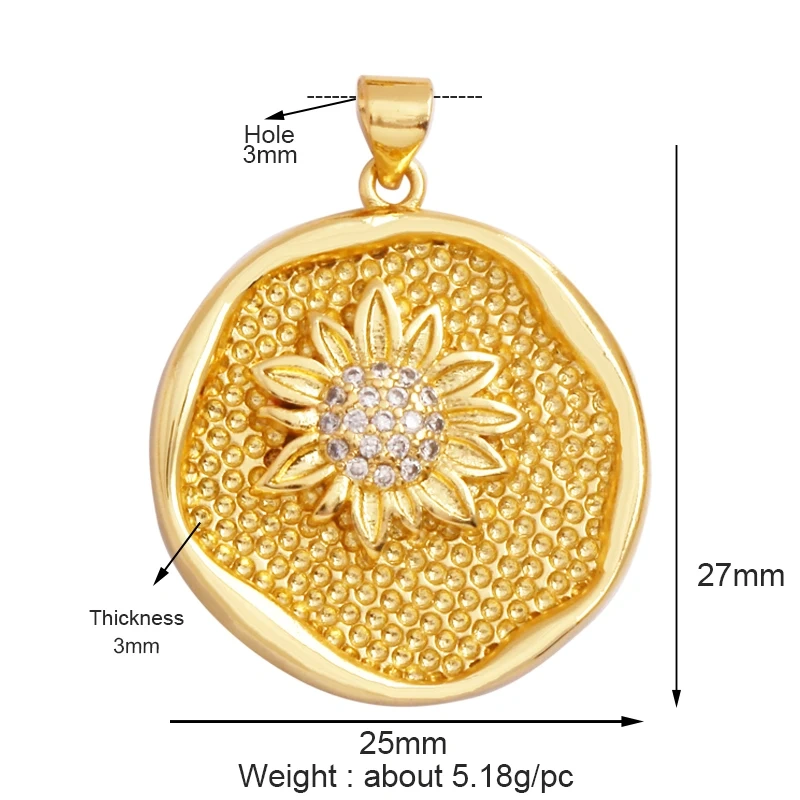 Fashion Romantic Sweet Colorful Rose Sun Lotus Flower Tree Charm Pendant,Enamel Coin Rainbow Girl Gift Party Jewelry Supply L56