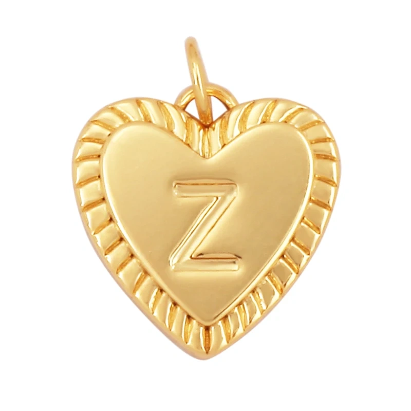 Simple Heart Shape 18K Gold Plated Initial Name A-Z Letter Charm Pendant Necklace,Fashion Jewelry Findings For Women Men L82