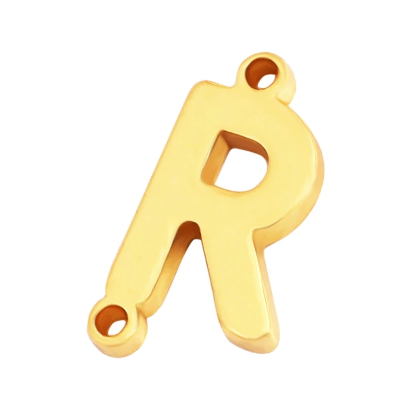 Trendy Initial Letter Alphabet Name Connector,18K Gold Bracelet Necklace Charm Jewelry Findings Components Clasps Supplies M45