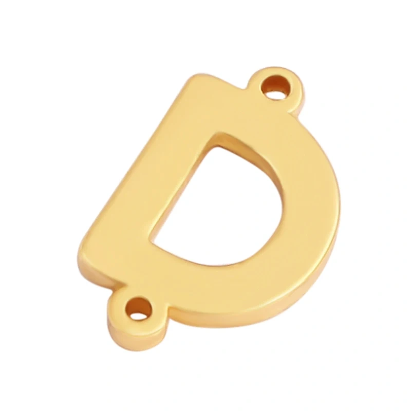 Trendy Initial Letter Alphabet Name Connector,18K Gold Bracelet Necklace Charm Jewelry Findings Components Clasps Supplies M45