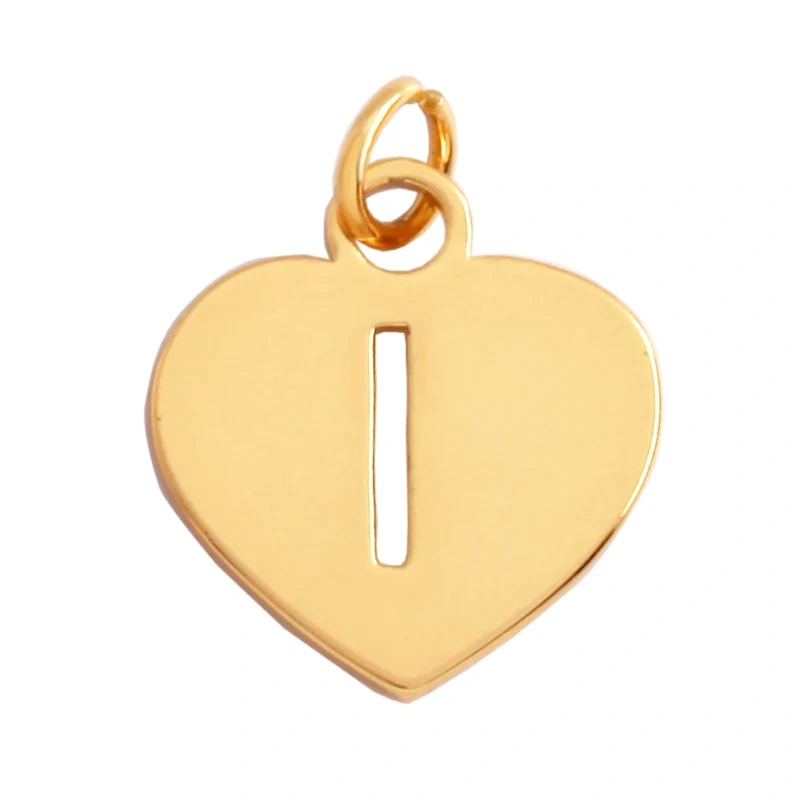 Simpleness Love Heart 18K Gold Plated Brass Initial Name A-Z Letter Charm Pendant Necklace,Fashion Jewelry Findings Supplies M70