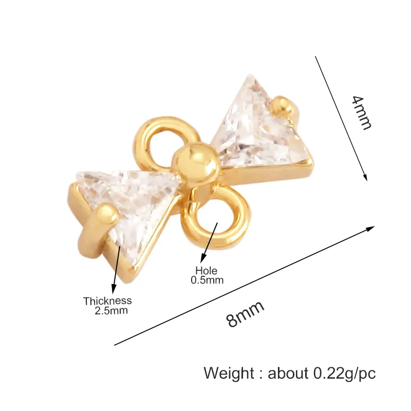 Trendy Butterfly Elephant Star Snowflake Connector,18K Gold Plated Zircon Charm Jewelry Findings Bracelet Necklace Supplies P18