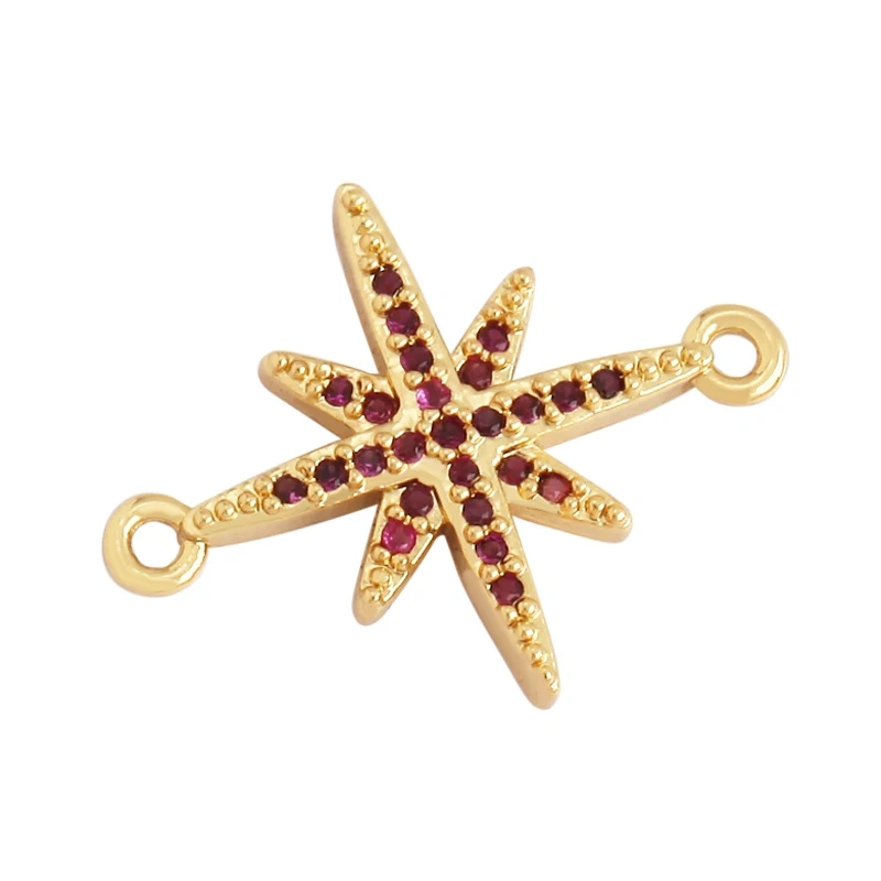 Trendy Butterfly Elephant Star Snowflake Connector,18K Gold Plated Zircon Charm Jewelry Findings Bracelet Necklace Supplies P18