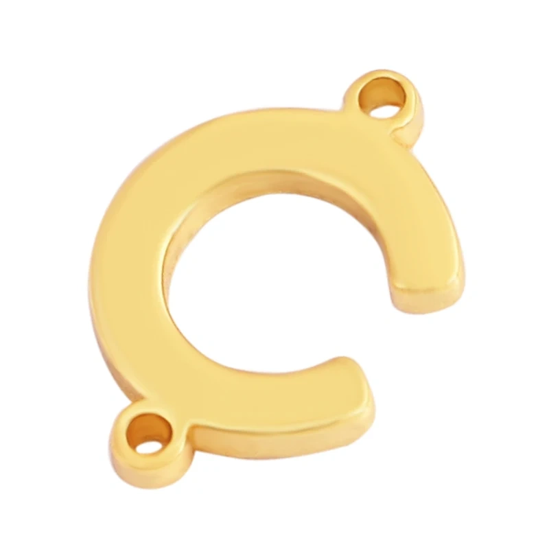 Trendy Initial Letter Alphabet Name Connector,18K Gold Bracelet Necklace Charm Jewelry Findings Components Clasps Supplies M45