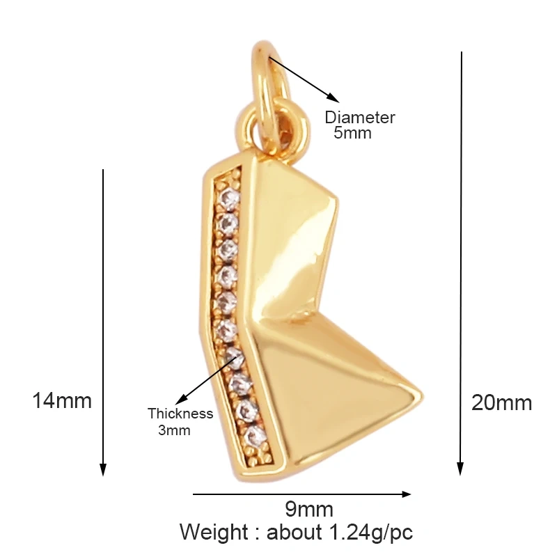 Exquisite Zircon 18K Gold Plated Initial Name A-Z Letter Charm Pendant Necklace,Fashion Jewelry Findings Supplies Wholesales L09