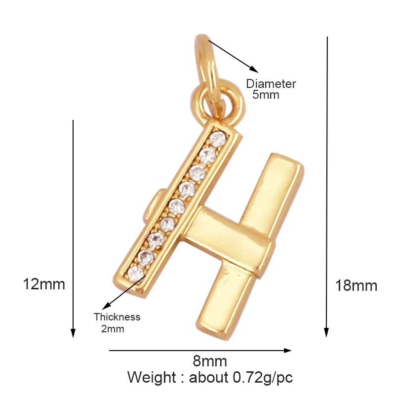 Exquisite Zircon 18K Gold Plated Initial Name A-Z Letter Charm Pendant Necklace,Fashion Jewelry Findings Supplies Wholesales L09