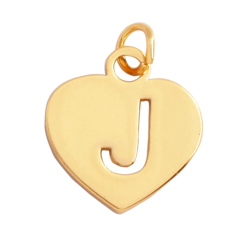 Simpleness Love Heart 18K Gold Plated Brass Initial Name A-Z Letter Charm Pendant Necklace,Fashion Jewelry Findings Supplies M70