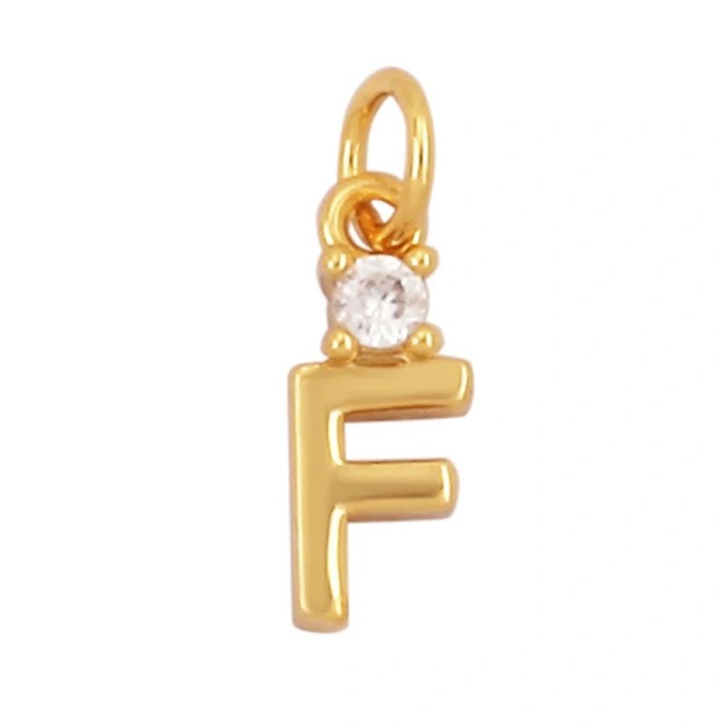 Mini Simple Zircon 18K Gold Plated Initial Name A-Z Letter Charm Pendant Necklace,Fashion Jewelry Findings Supplies L09