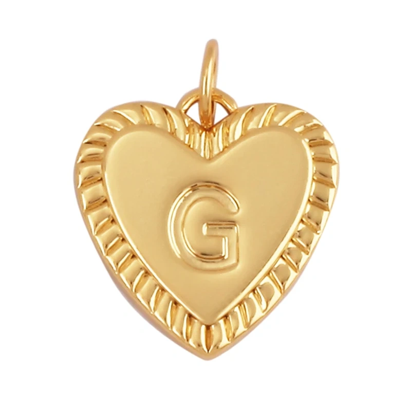 Simple Heart Shape 18K Gold Plated Initial Name A-Z Letter Charm Pendant Necklace,Fashion Jewelry Findings For Women Men L82