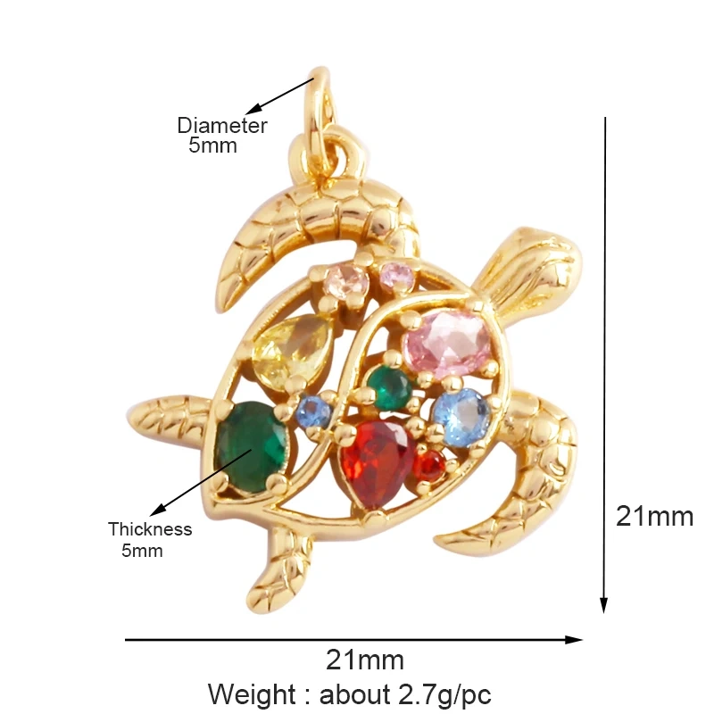 Starfish Blue Ocean Sea Turtle Sea Horse Conch Shell Charm Pendant,Gold Plated Zircon Jewelry Findings Accessories Supplies M62