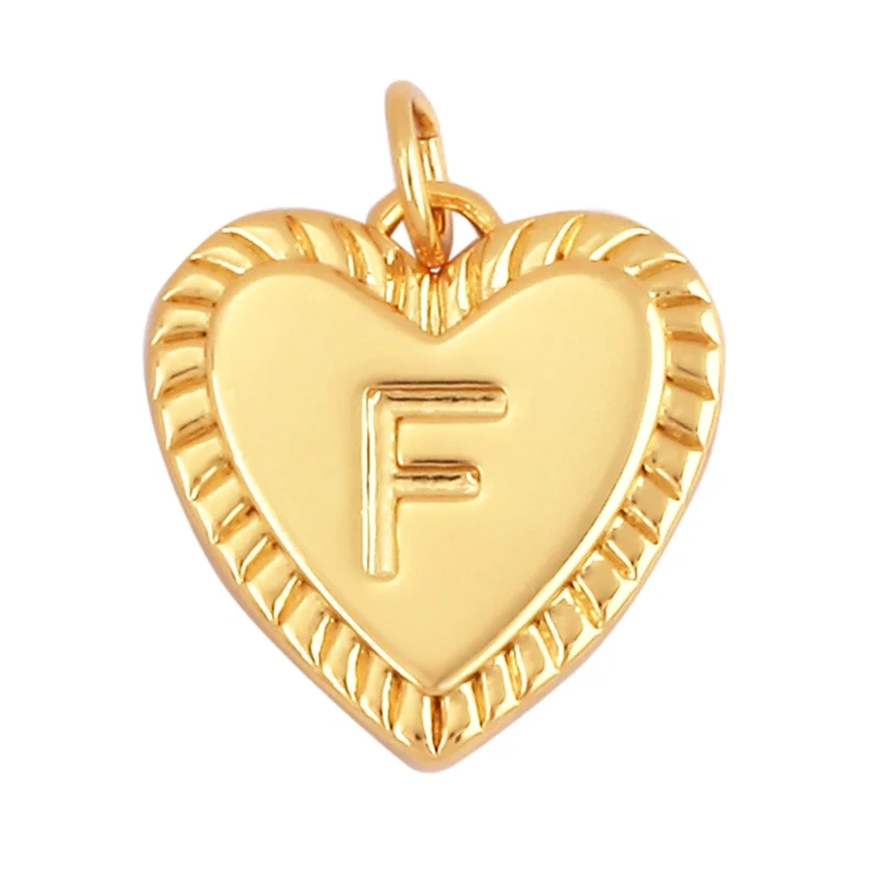 Simple Heart Shape 18K Gold Plated Initial Name A-Z Letter Charm Pendant Necklace,Fashion Jewelry Findings For Women Men L82