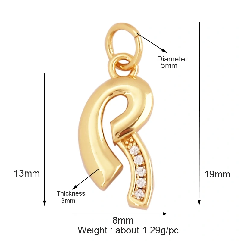 Exquisite Zircon 18K Gold Plated Initial Name A-Z Letter Charm Pendant Necklace,Fashion Jewelry Findings Supplies Wholesales L09