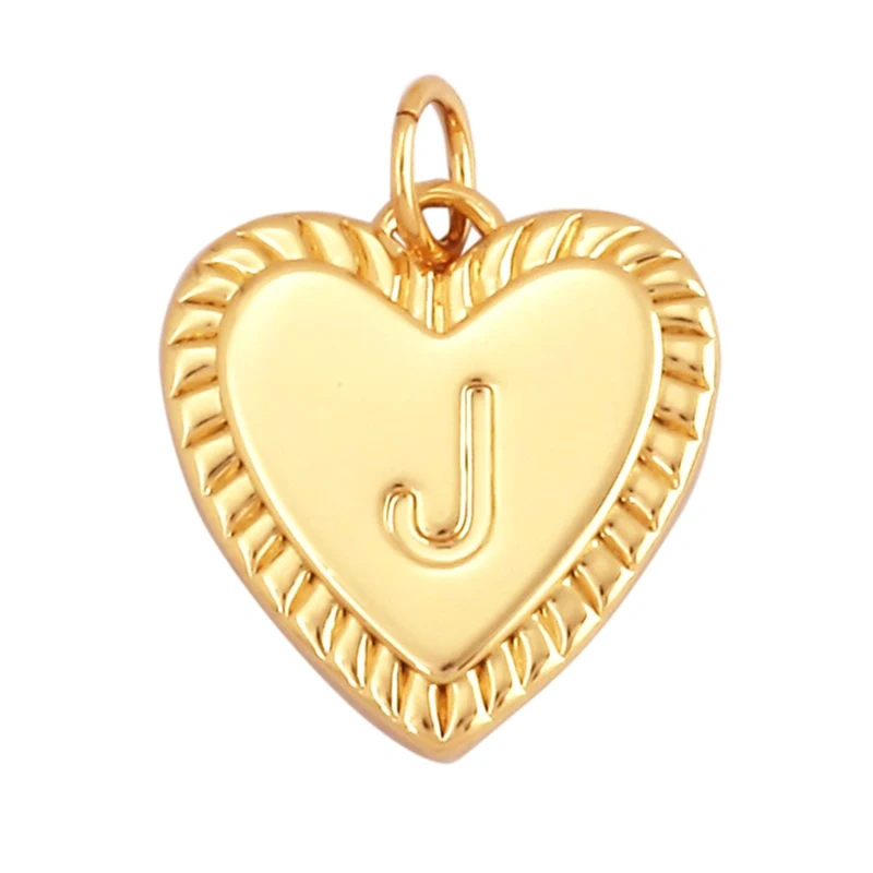 Simple Heart Shape 18K Gold Plated Initial Name A-Z Letter Charm Pendant Necklace,Fashion Jewelry Findings For Women Men L82