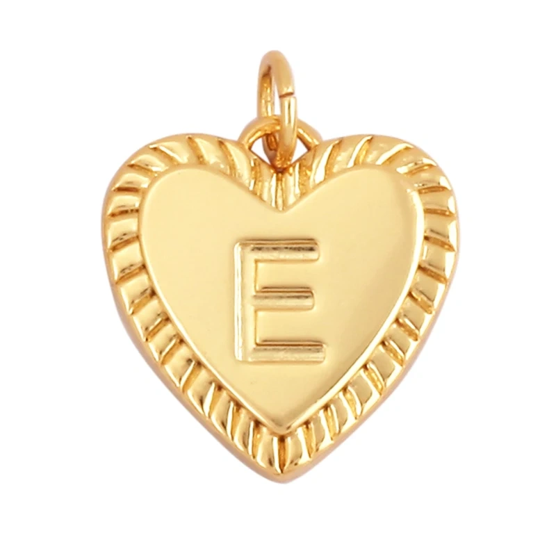 Simple Heart Shape 18K Gold Plated Initial Name A-Z Letter Charm Pendant Necklace,Fashion Jewelry Findings For Women Men L82