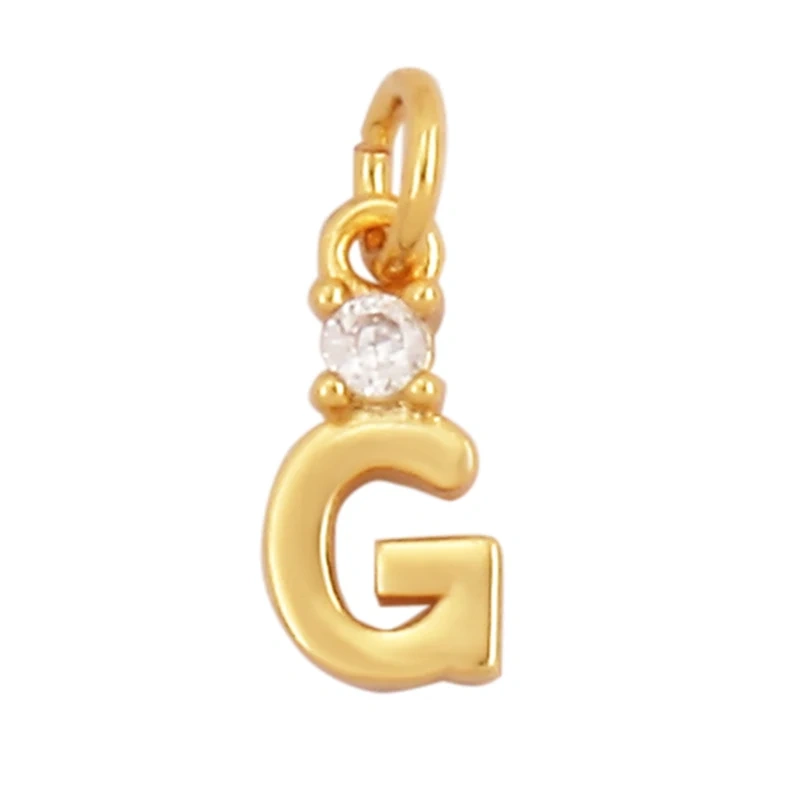 Mini Simple Zircon 18K Gold Plated Initial Name A-Z Letter Charm Pendant Necklace,Fashion Jewelry Findings Supplies L09