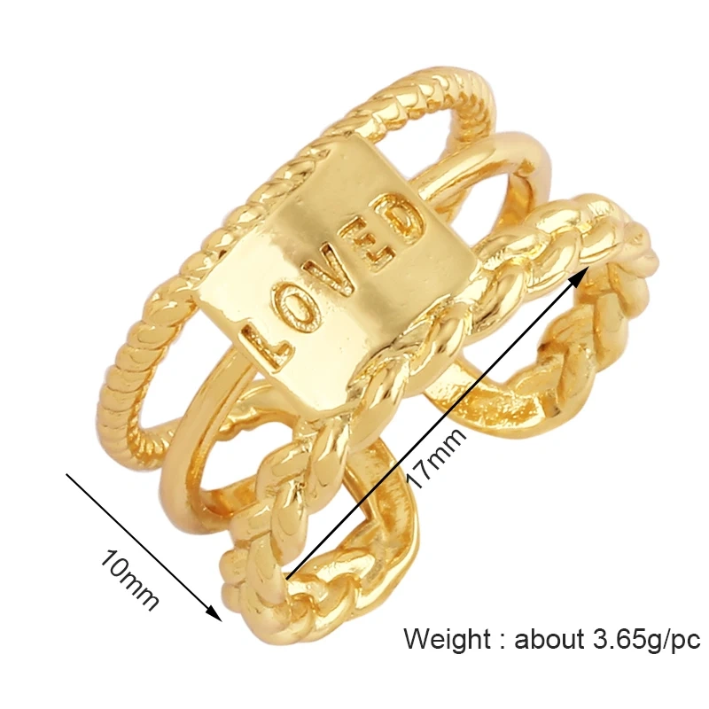 Vintage Fashion Hip-hop Punk Bronze Antique Gold Ring,18K Gold Plated Open Adjustable Rings Charm Jewelry Findings Supplies P30