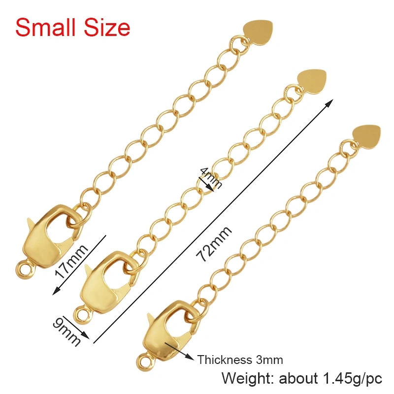 Sturdy Lobster Clasp Rectangular with Extention Chain for beading, bracelet/necklace/Jewelry making supplies,20mm/17mm l20