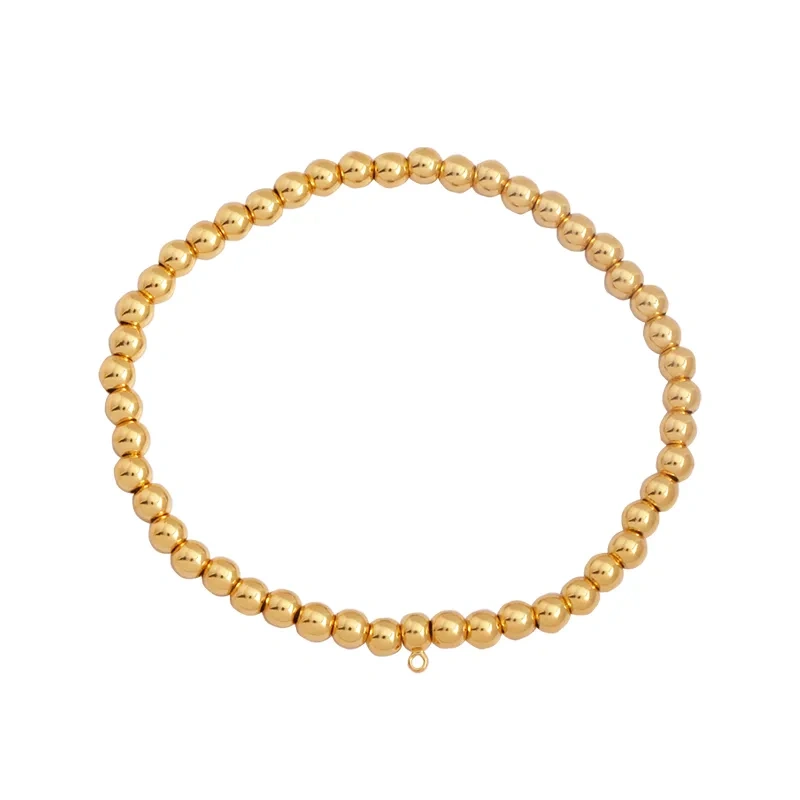 Half Finished Bracelet Round Bead Chain for Small Hole Beads Charm,18K Real Gold Plated,Jewelry Making Findings Wholesale Supply