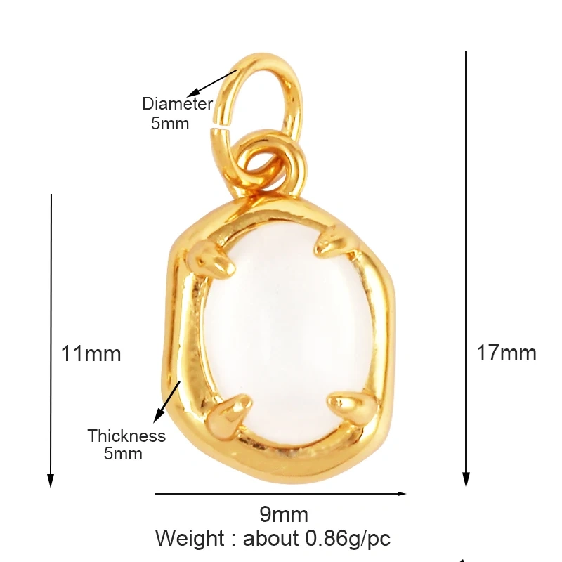 Mini Classic Antique Style CZ Charm Pendant , 18K Real White Rose Gold Plated,Jewelry Necklace Bracelet Hand Making Supplies L22