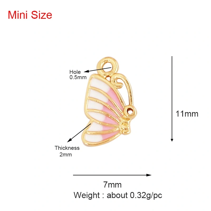 Super Mini Star Flower Butterfly Bee Smiling Face Charm Pendant,Cubic Zirconia Paved Jewelry Necklace Bracelet Accessories L22