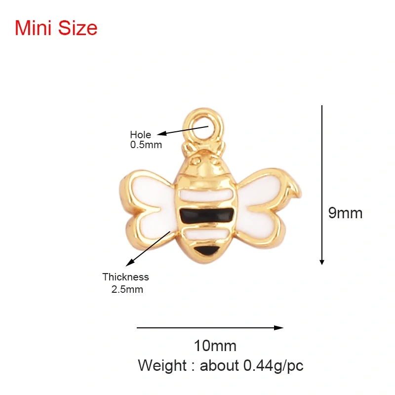 Super Mini Star Flower Butterfly Bee Smiling Face Charm Pendant,Cubic Zirconia Paved Jewelry Necklace Bracelet Accessories L22