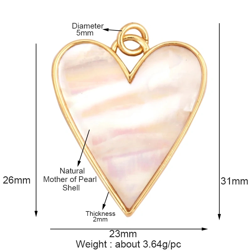 Fashion Elegant Love Heart Round Shape Natural Mother of Pearl Shell Agate Malachite Pendant Charm,DIY Necklace Accessories M30