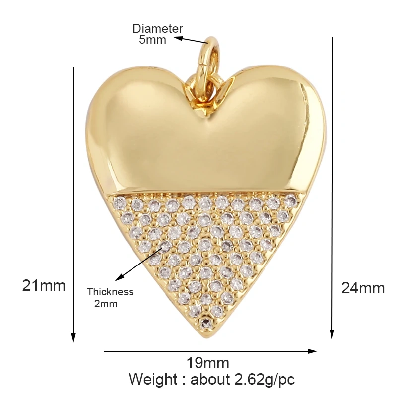 Fashion Colourful Enamel Dripping Oil Love Heart Charm Pendant,Cute 18K Gold Zircon Mix Style Jewelry Necklace Accessories L26