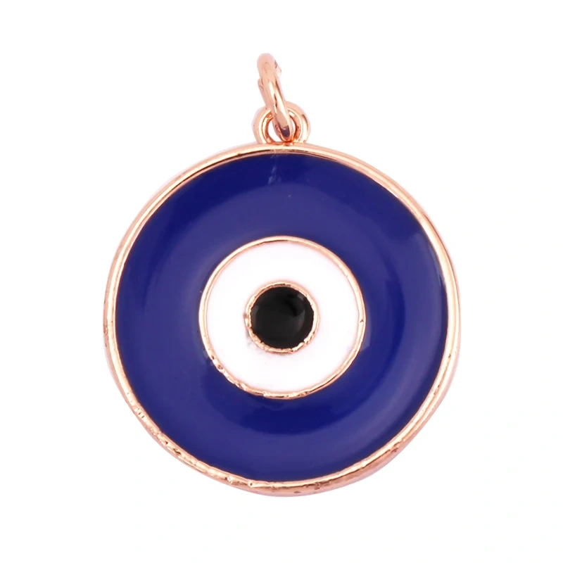 Evil Eye Charm Pendant,18K Real Gold Plated Cubic Zirconia CZ Paved Religours,Jewelry Necklace Bracelet Accessories Supplies K09