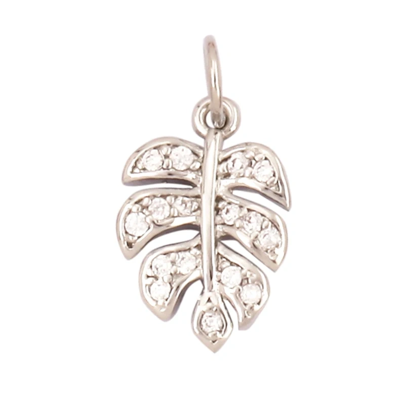 Sweet Rainbow Sun Rose Flower Maple Leaf Coconut Life Tree Charm Pendant,18k Gold Zircon Jewelry Findings Necklace Supplies M68