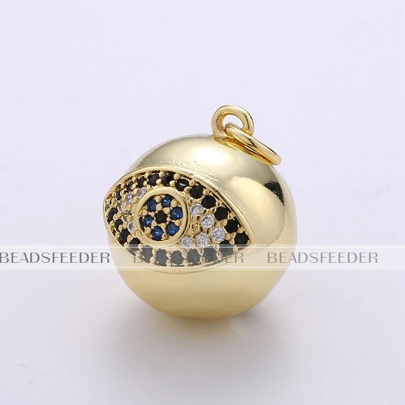 Heart Star Evil Eye Moon Amulet Greek Ball Ornament Charm Pendant Gold Filled Necklace Bracelet Christmas Jewellery Findings L13