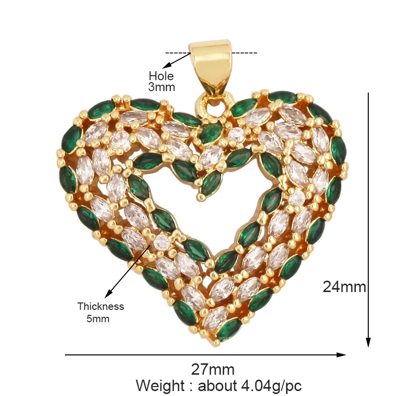 Dandelion Earth Star Heart Hand Cubic Zirconia CZ Paved Charm, 18K Real Gold Plated Colour , Craft Jewelry Supplies L87