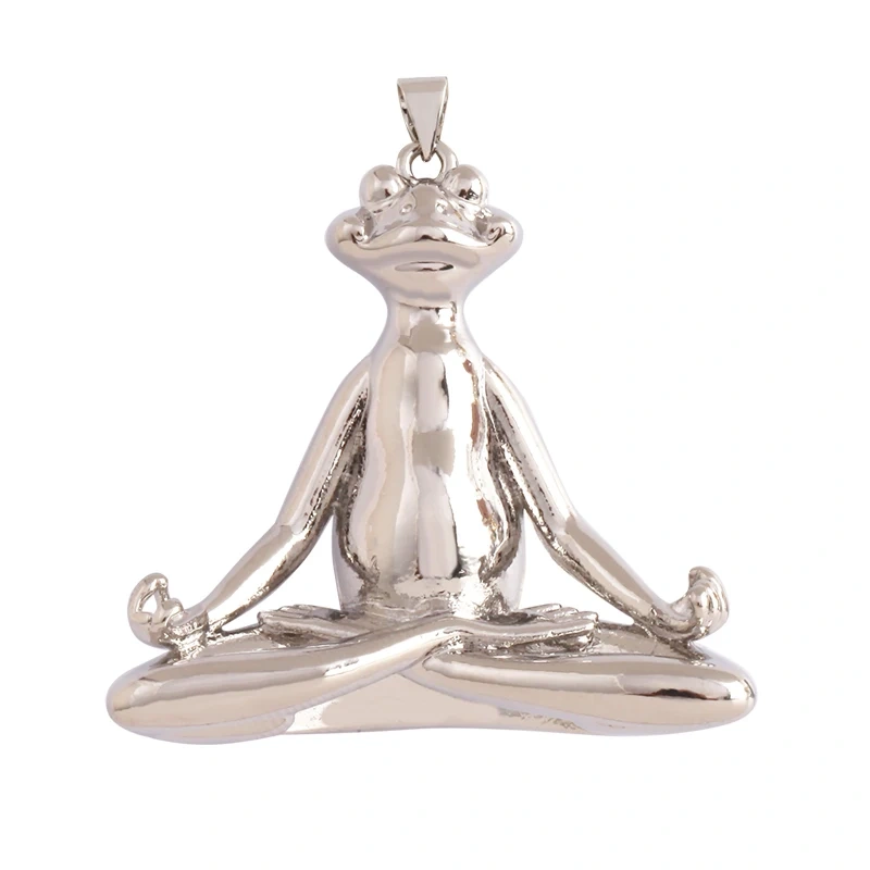 New Unique Clown Frog Yoga Movement Asana Animal Charm Pendant,Cute 18K Gold Zircon Necklace Bracelet for Jewelry Supplies L49