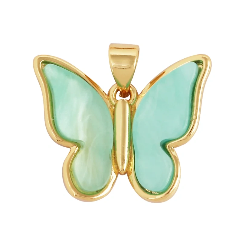 Mother of Pearl Dainty Butterfly Charm Pendant,Fashion Romantic Sweet Colorful Transparent Pendant , Girl Gift Party Jewelry L49