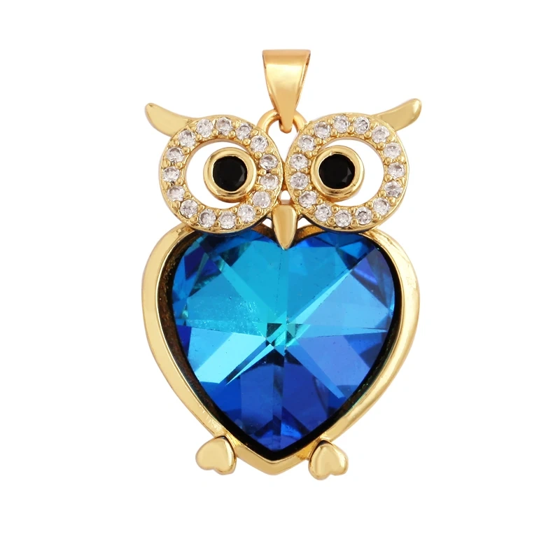 Bear Mouse Elephant Owl Clover Cherry Transparent Crystal Glass Charm Pendant, Animal Jewelry Craft Necklace Making Supplies M45