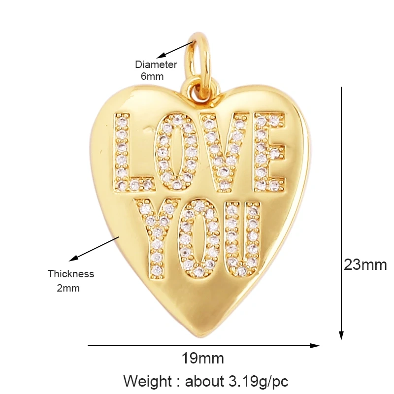 Pearl Enamel OiL Dropped Crown Love Heart Cubic Zirconia CZ Paved Charm Pendant,18K Gold Plated Colour,Craft Jewelry Supply M61