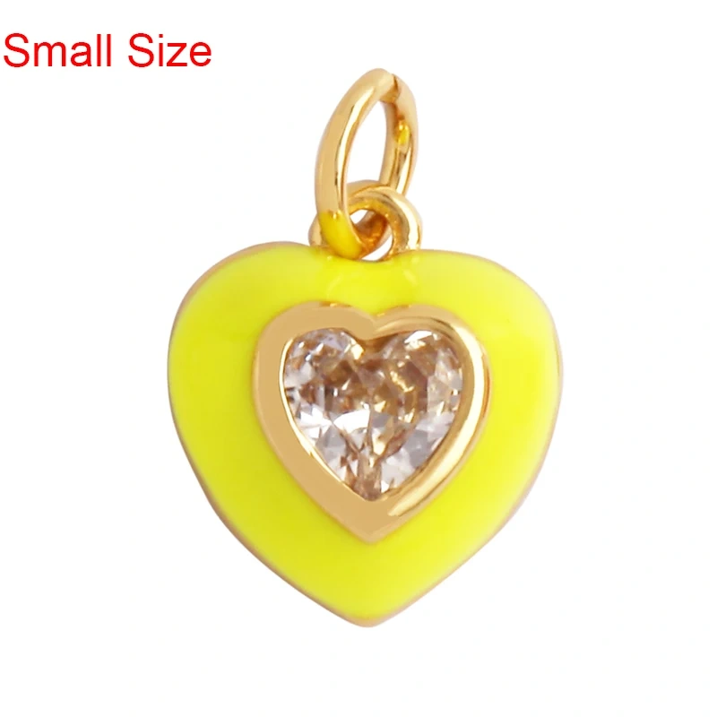 Love Heart Round Bell Lucky Evil Eye Geometry Style Charm Pendant,Trendy Colourful Enamel Zircon Necklace Accessice Supplies M65