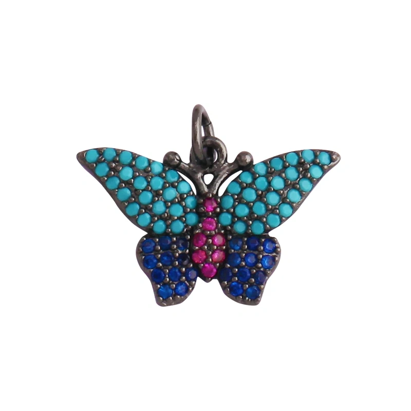 Dainty Butterfly Dragonfly Insect Charm Pendant,Cute Fashion 18K Gold Inlaid Zircon Animal Craft Jewelry Necklace Supplies L35