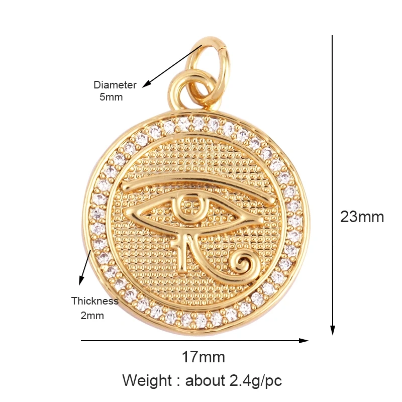 Lion Head Squirrel Pine Cone Evil Eye Cubic Zirconia CZ Paved Charm Pendant,18K Real Gold Plated Colour,Craft Jewelry Supply L87