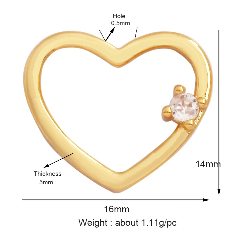 Classics Love Heart Star Zircon Focal Charm Pendant,Creative Shell Pearl 18K Gold Plated Jewelry  Accessories Supplies M41