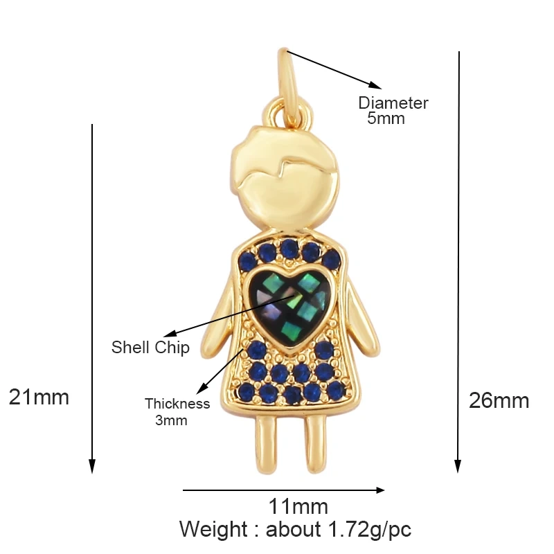 Cute Sweet Romance Love Star Gold Plated Inlaid Shell Chips Charm Pendant,Jewelry Necklace Accessories Hand Making Supply L49