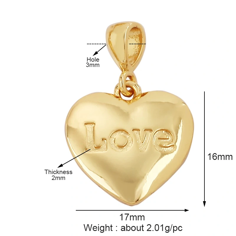 Pearl Enamel OiL Dropped Crown Love Heart Cubic Zirconia CZ Paved Charm Pendant,18K Gold Plated Colour,Craft Jewelry Supply M61