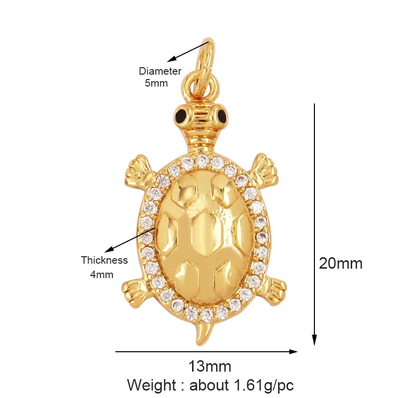 Marine Sea Nautilus Turtle Starfish Octopus Conch Crab Shell Snake Charm Pendant,Gold Plated Zircon Jewelry Findings Supply M67