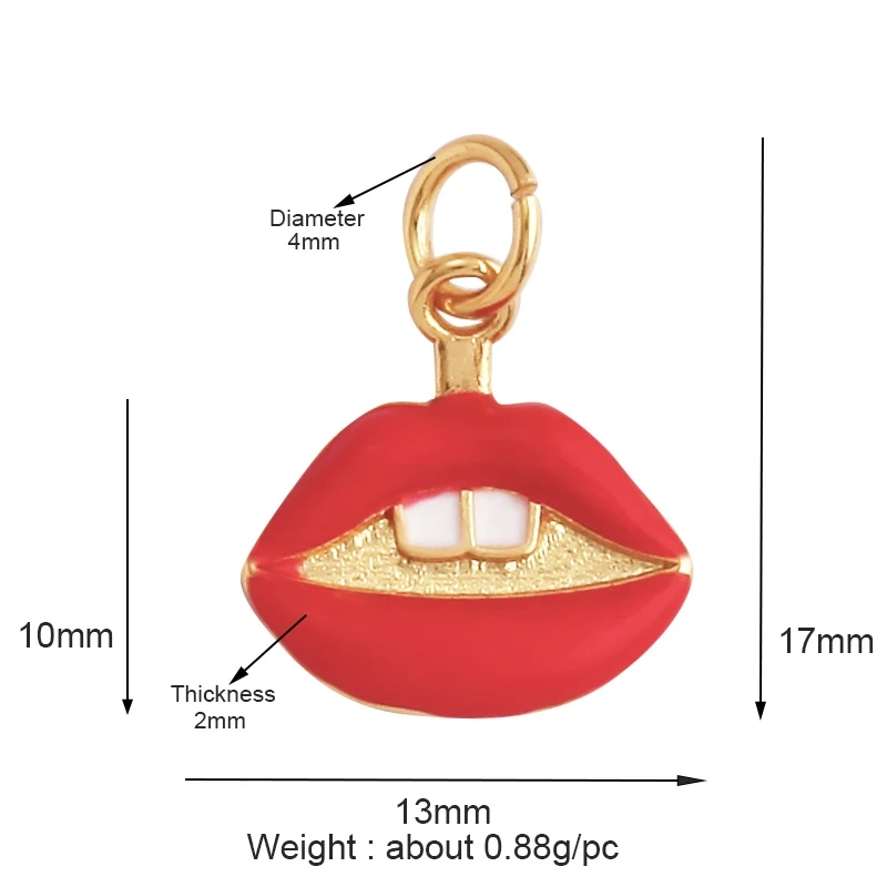 Cupid's Arrow Angel Red Lip Ice Cream Wine Glass Enamel Charm Pendant,Necklace Bracelet Earring Handy Craft Jewelry Supplies N28