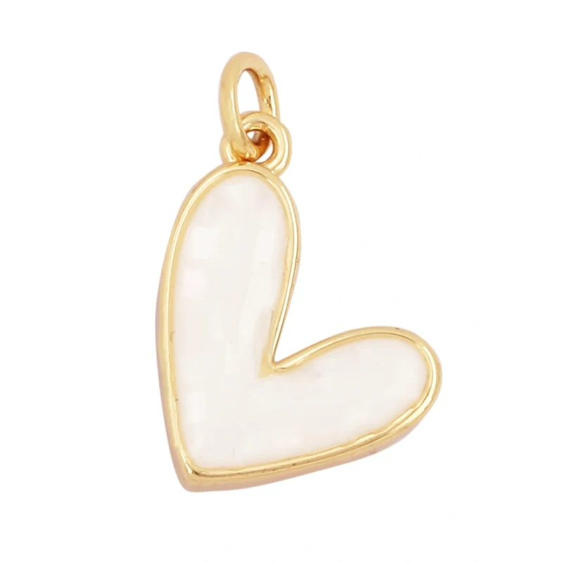 Fashion Heart Butterfly 18K Gold Plated Inlaid Shell Chips Charm Pendant,Jewelry Necklace Accessories Hand Making Supplies L49