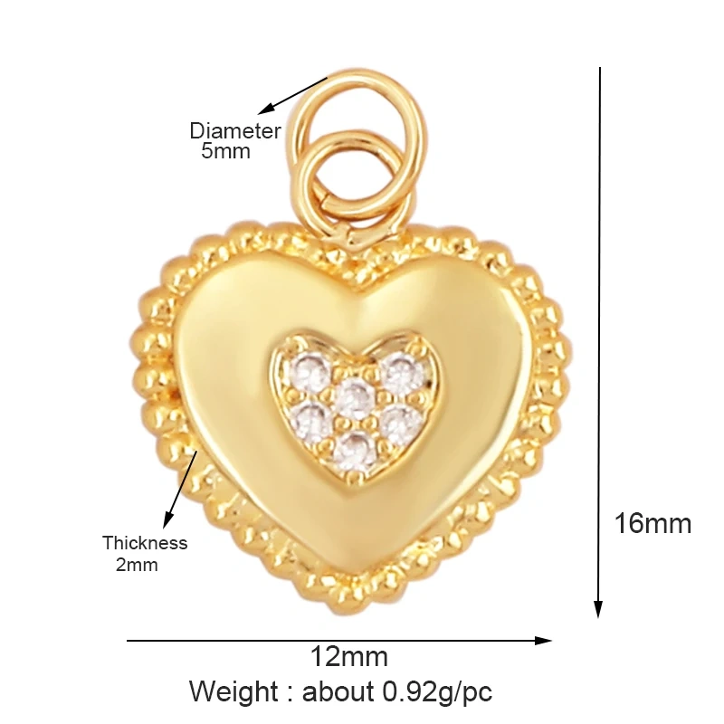 New Sun Flowers Creative Spades Cubic Zirconia Charm Pendant,Fashion 18K Gold Plated Love Heart Necklace Jewelry Supplies L16