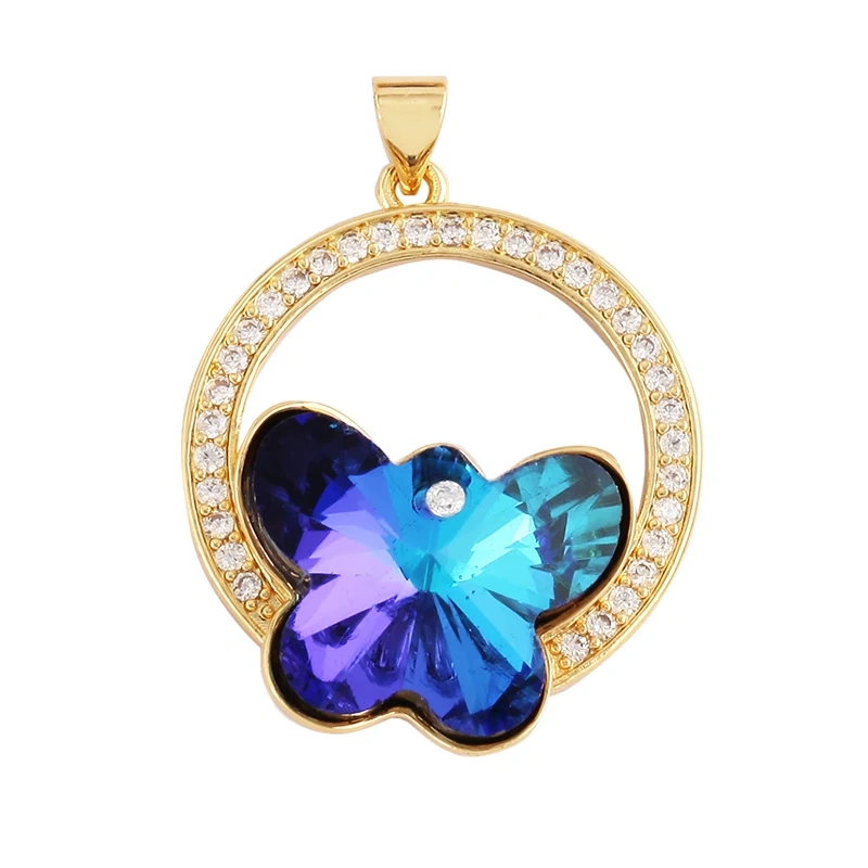 Butterfly Dragonfly Spider Bird Transparent Crystal Glass Charm Pendant,Insect Animal Jewelry Craft Necklace Making Supplies M46