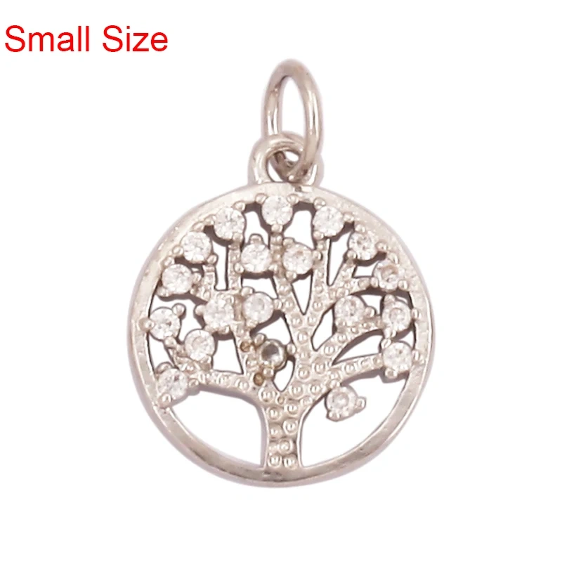 Sweet Rainbow Sun Rose Flower Maple Leaf Coconut Life Tree Charm Pendant,18k Gold Zircon Jewelry Findings Necklace Supplies M68