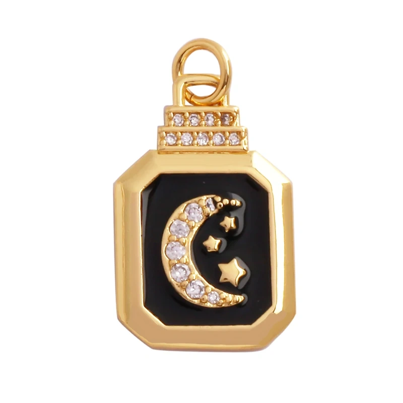 Trendy Shining Moon Star Space Celestial Compass Charm Pendant in Gold Colour , Jewelry Necklace Bracelet Making Supplies M71