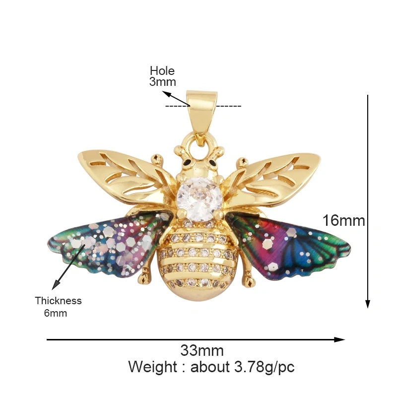 Acrylic Butterfly Fairy Dragonfly Bee Bird Charm Pendant,Insect Animal Jewelry Craft Necklace Making Accessories Supplies M79