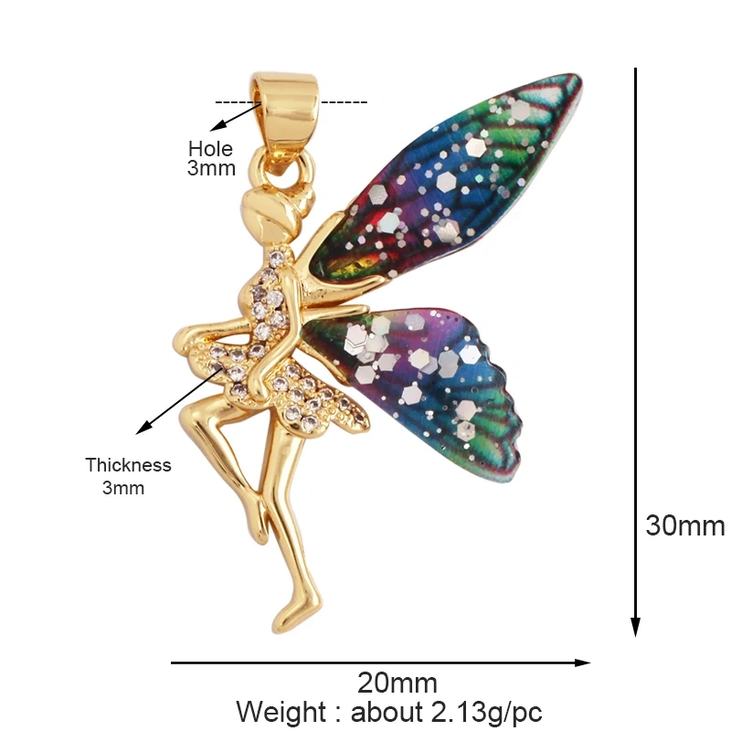 Acrylic Butterfly Fairy Dragonfly Bee Bird Charm Pendant,Insect Animal Jewelry Craft Necklace Making Accessories Supplies M79